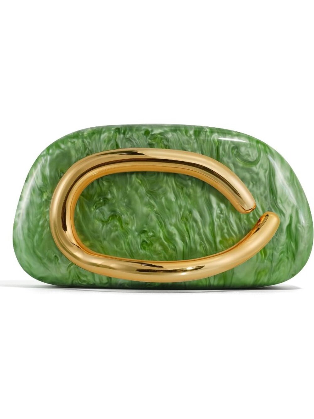〽️Women's Green Marble Clutch Purses Trendy C Handle Evening Bag with Chain